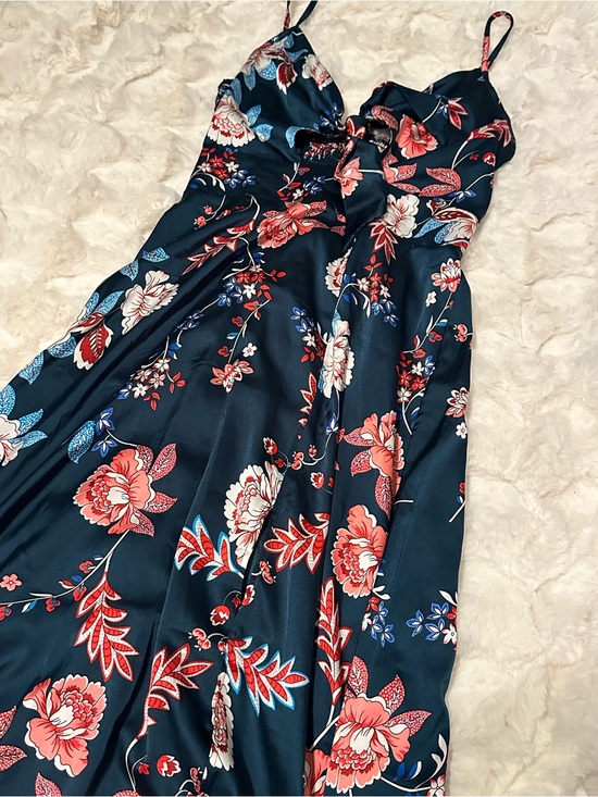 Dolls Kill Dresses & Skirts - Elegant Maxi Floral Dress in Super Dark Green